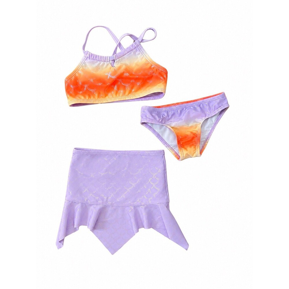 Wonder Nation Mermaid 3-Piece Swimsuit Set – Toddler Girls Size 2T